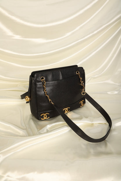 Chanel Caviar Logo Tote