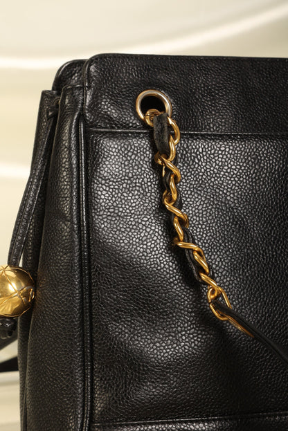Chanel Caviar Logo Tote