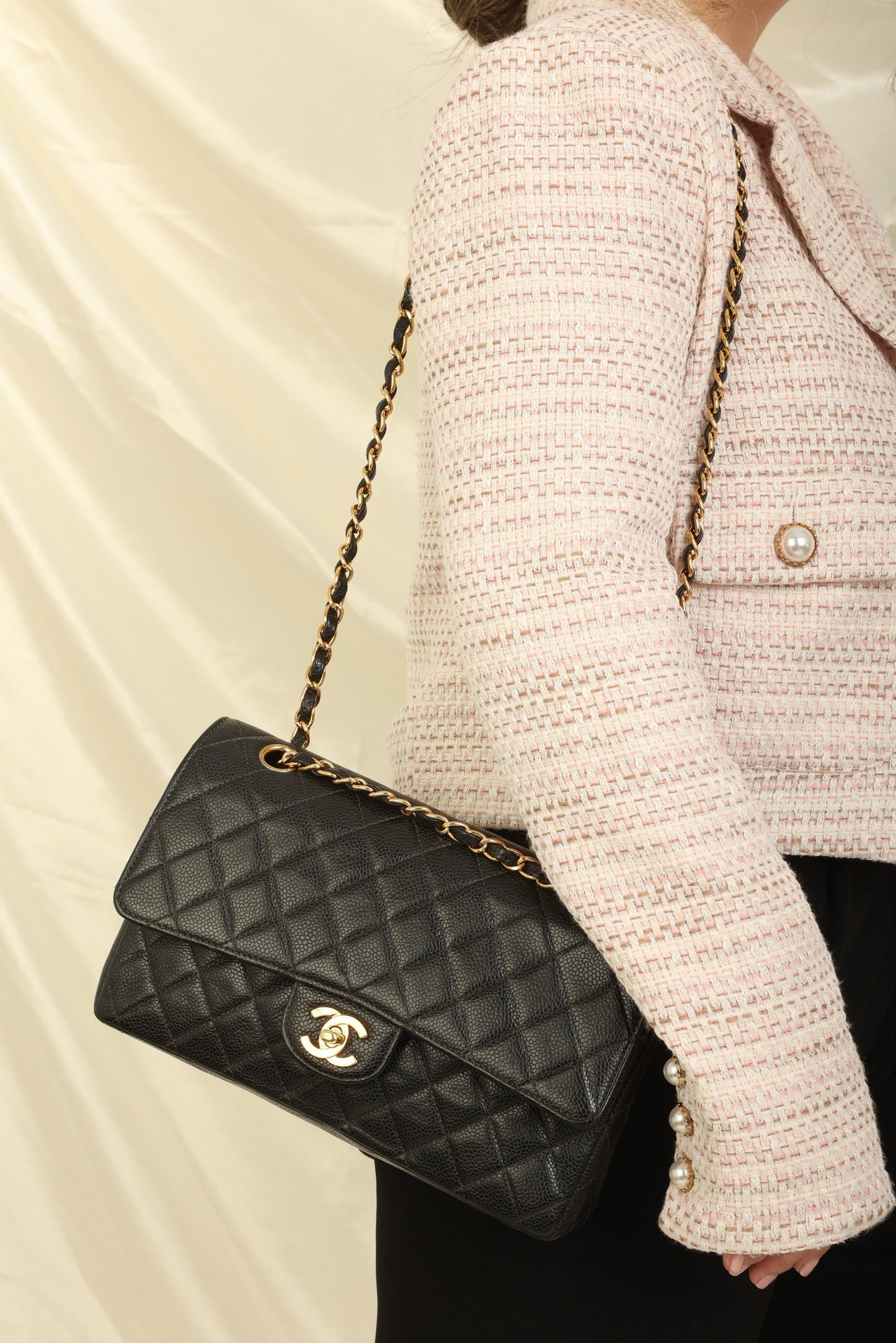 Chanel 2005 Caviar Medium Double Flap