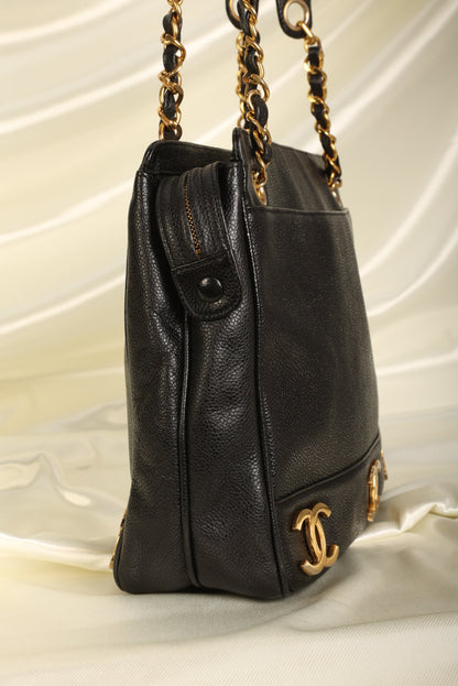 Chanel Caviar Logo Tote