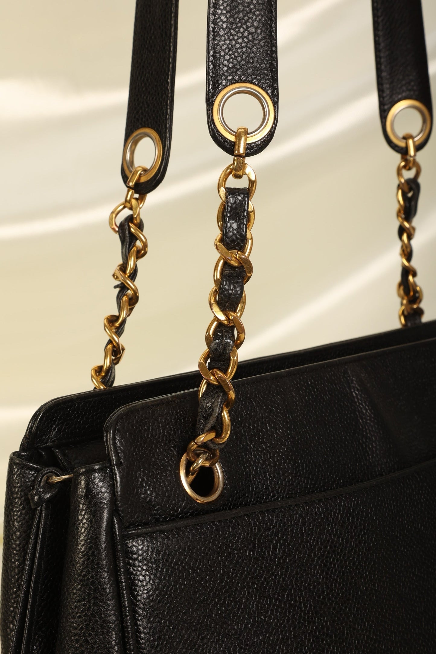 Chanel Caviar Logo Tote