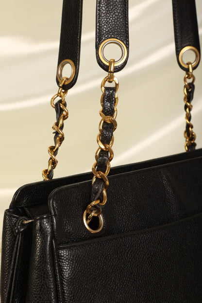 Chanel Caviar Logo Tote