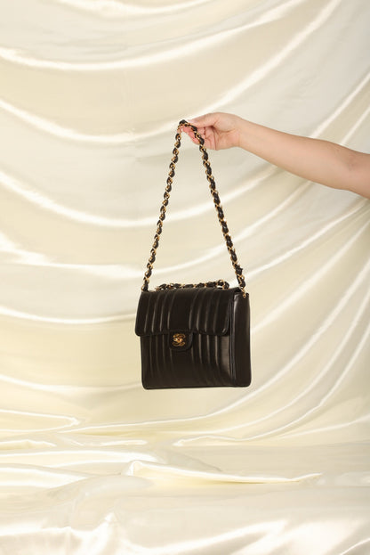 Chanel Vertical Lambskin Square Flap