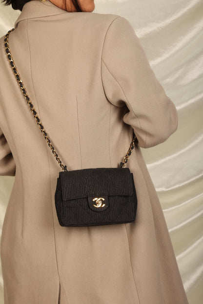 Chanel Satin Quilted Flap Bag