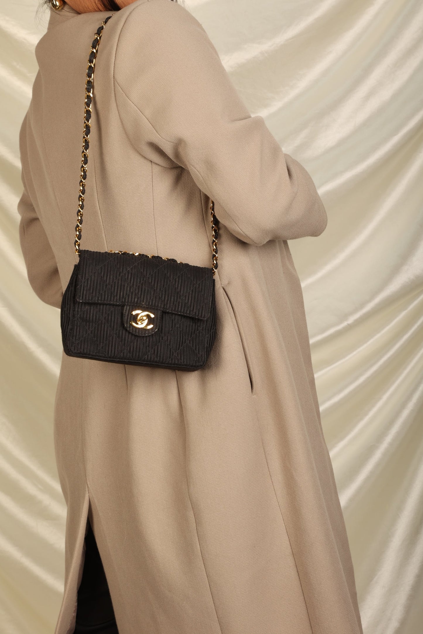Chanel Satin Quilted Flap Bag