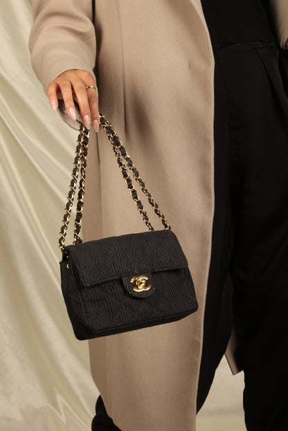 Chanel Satin Quilted Flap Bag