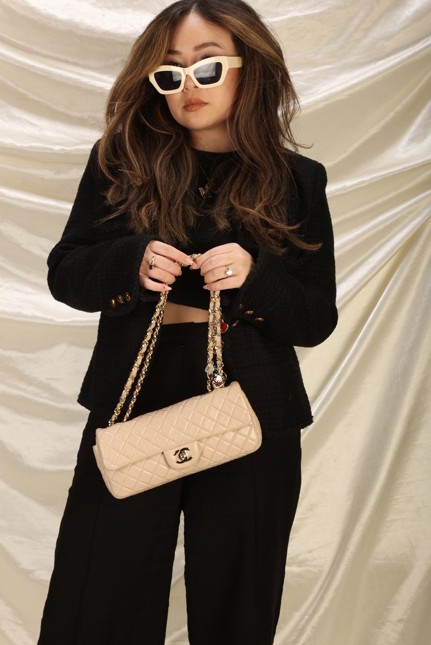 Extremely Rare Limited Edition Chanel Lambskin Heart Baguette