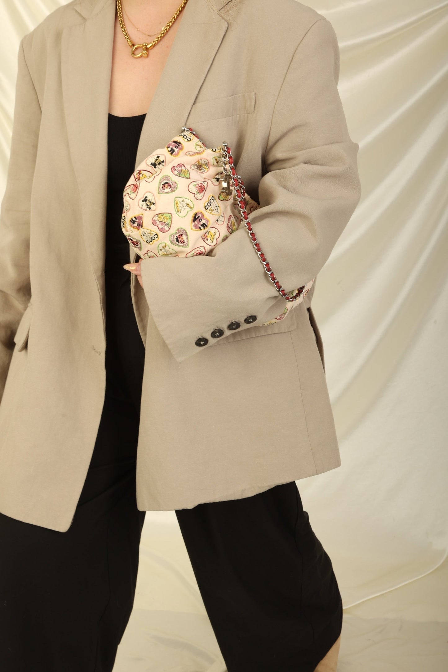 Chanel 2005 Canvas Heart Icon Pochette