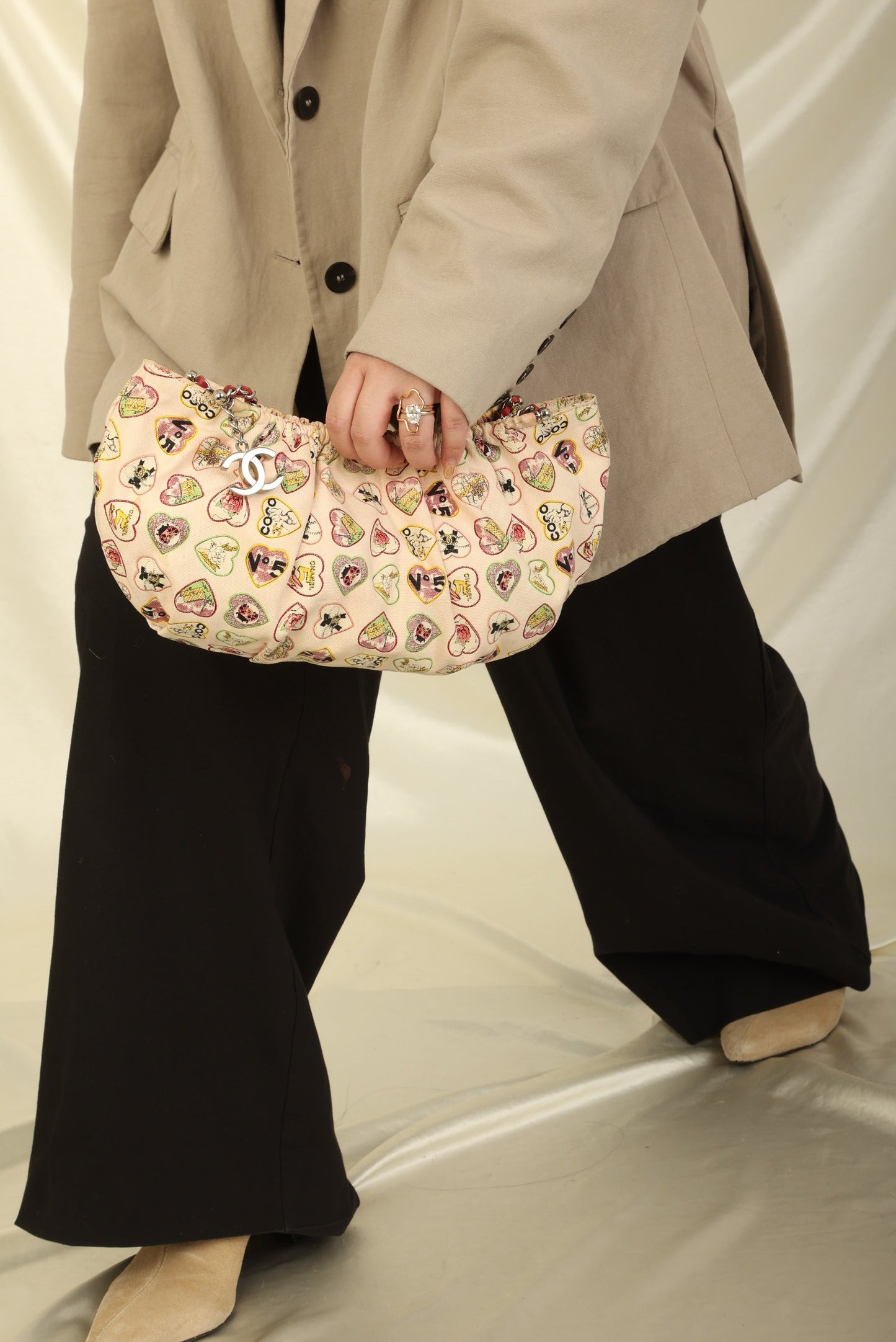 Chanel 2005 Canvas Heart Icon Pochette