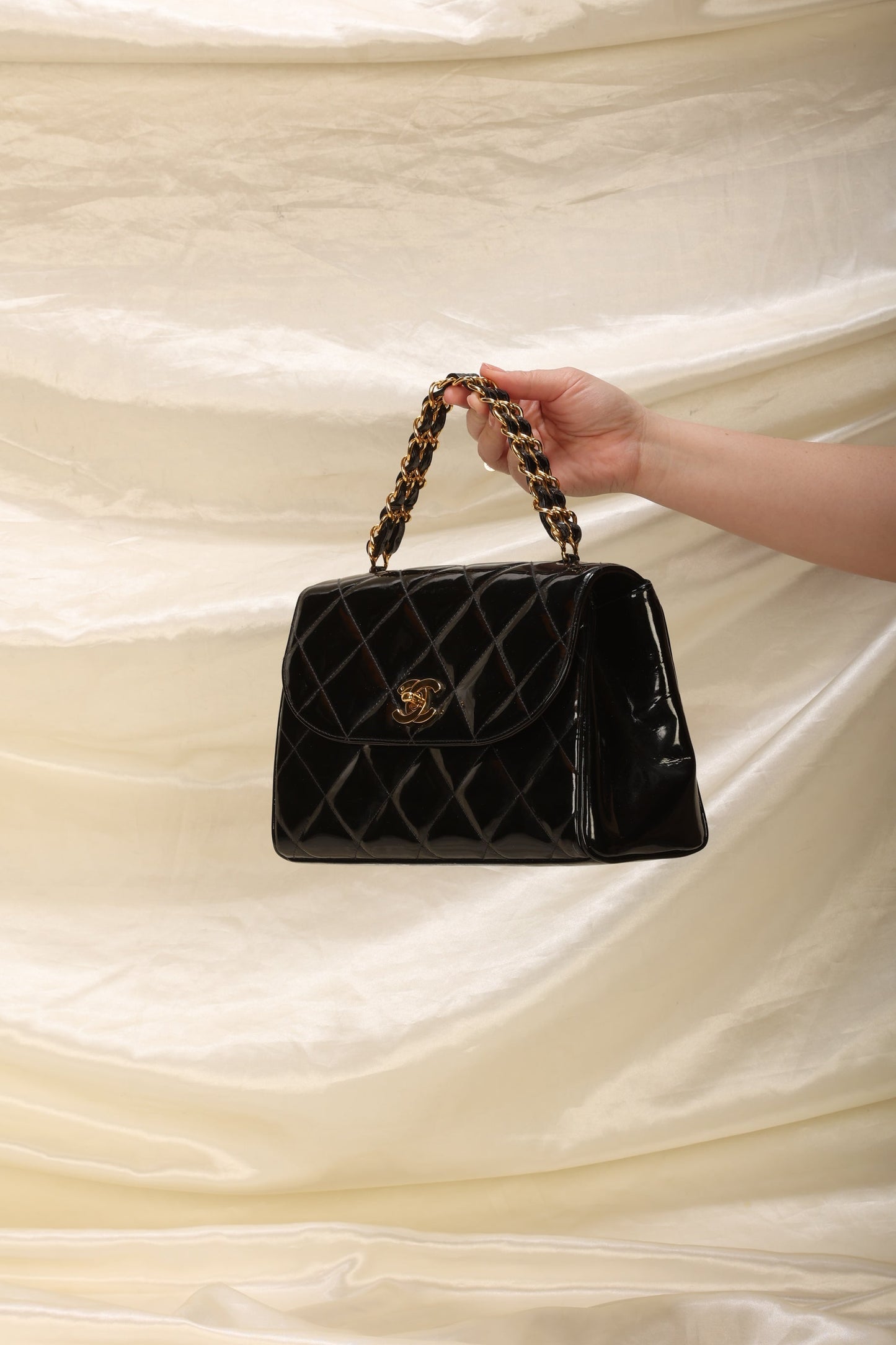 Extremely Rare Chanel Patent Chain Top Handle