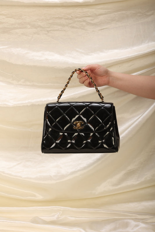 Extremely Rare Chanel Patent Chain Top Handle