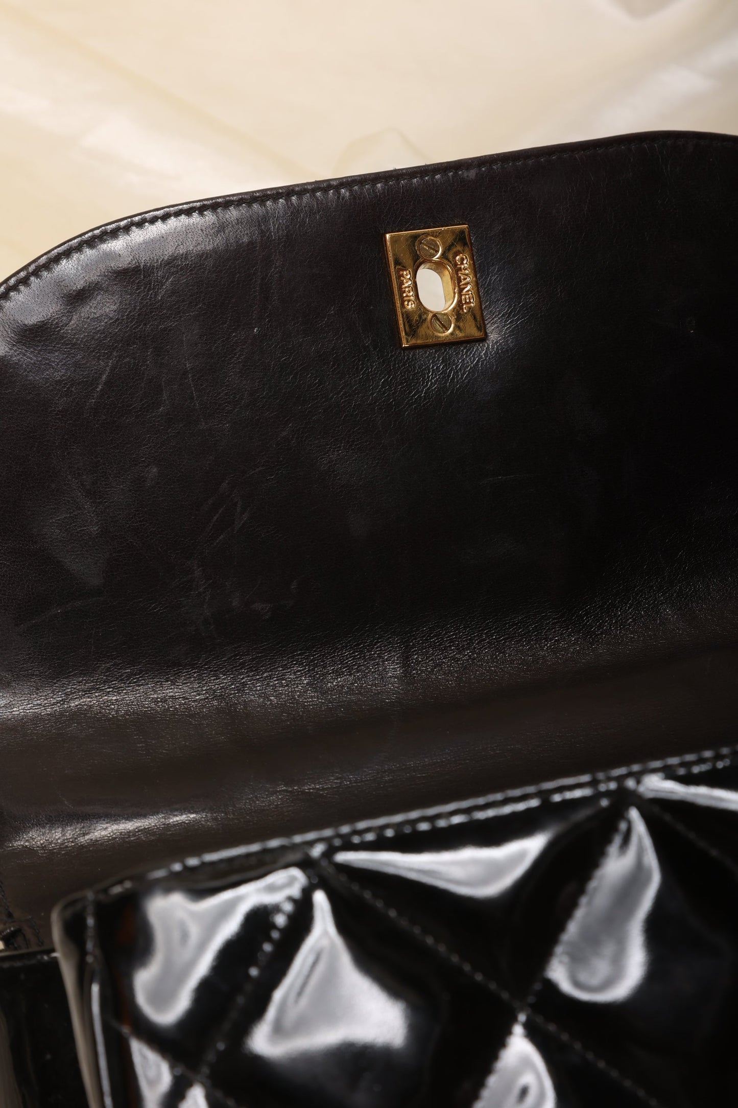 Extremely Rare Chanel Patent Chain Top Handle