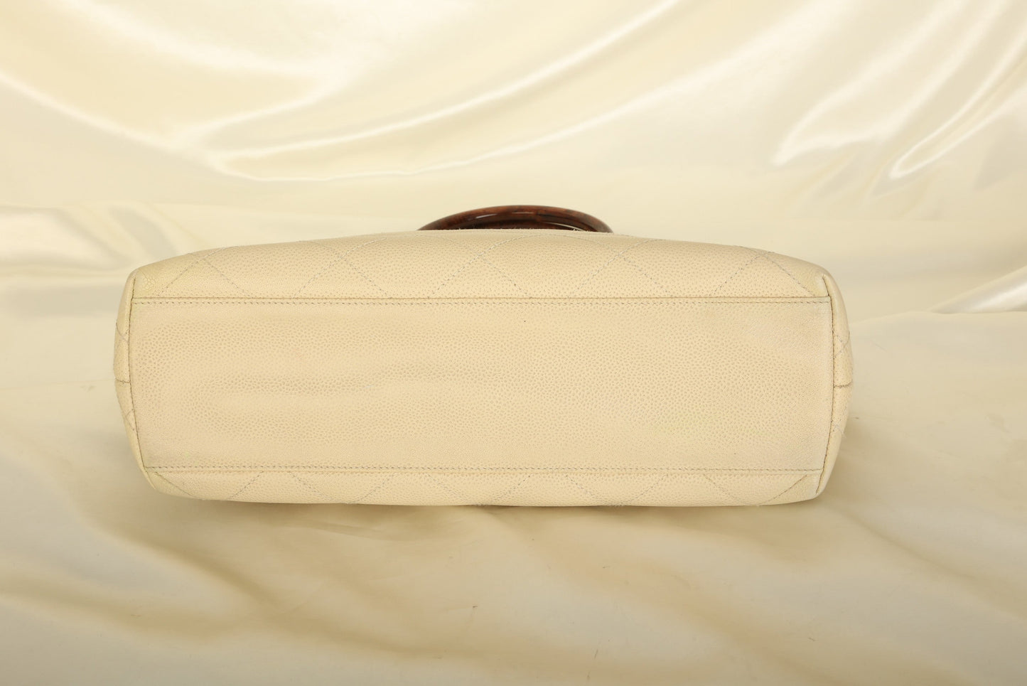Chanel 2000 Caviar Wood Handle Tote