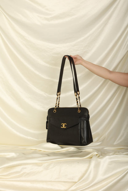 Chanel Caviar Turnlock Tote