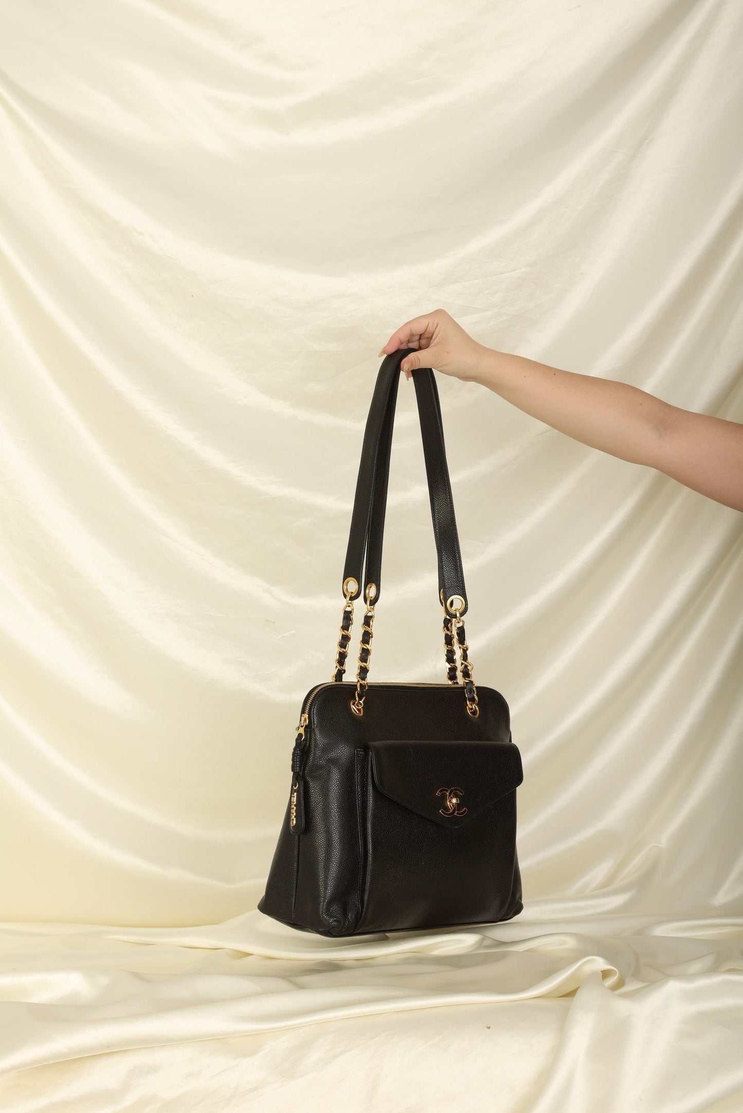 Chanel Caviar Turnlock Tote