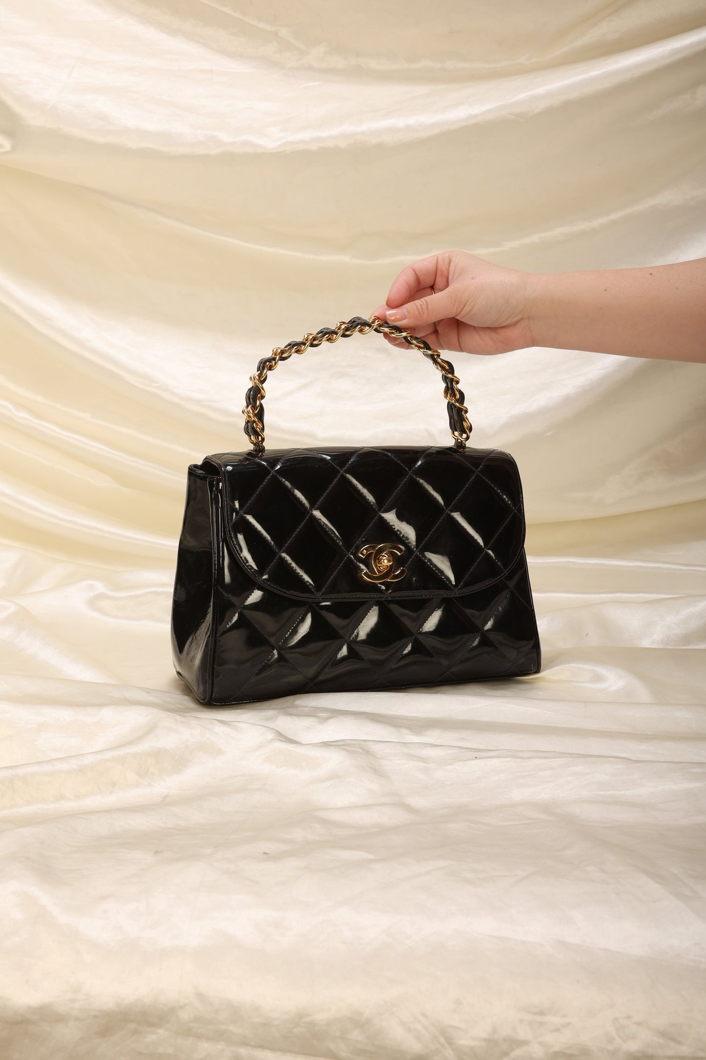 Extremely Rare Chanel Patent Chain Top Handle