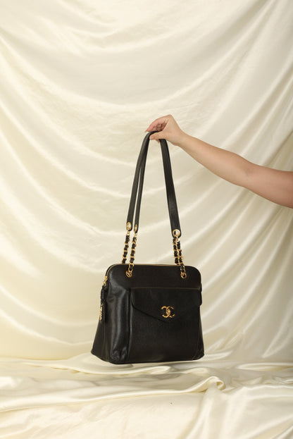 Chanel Caviar Turnlock Tote