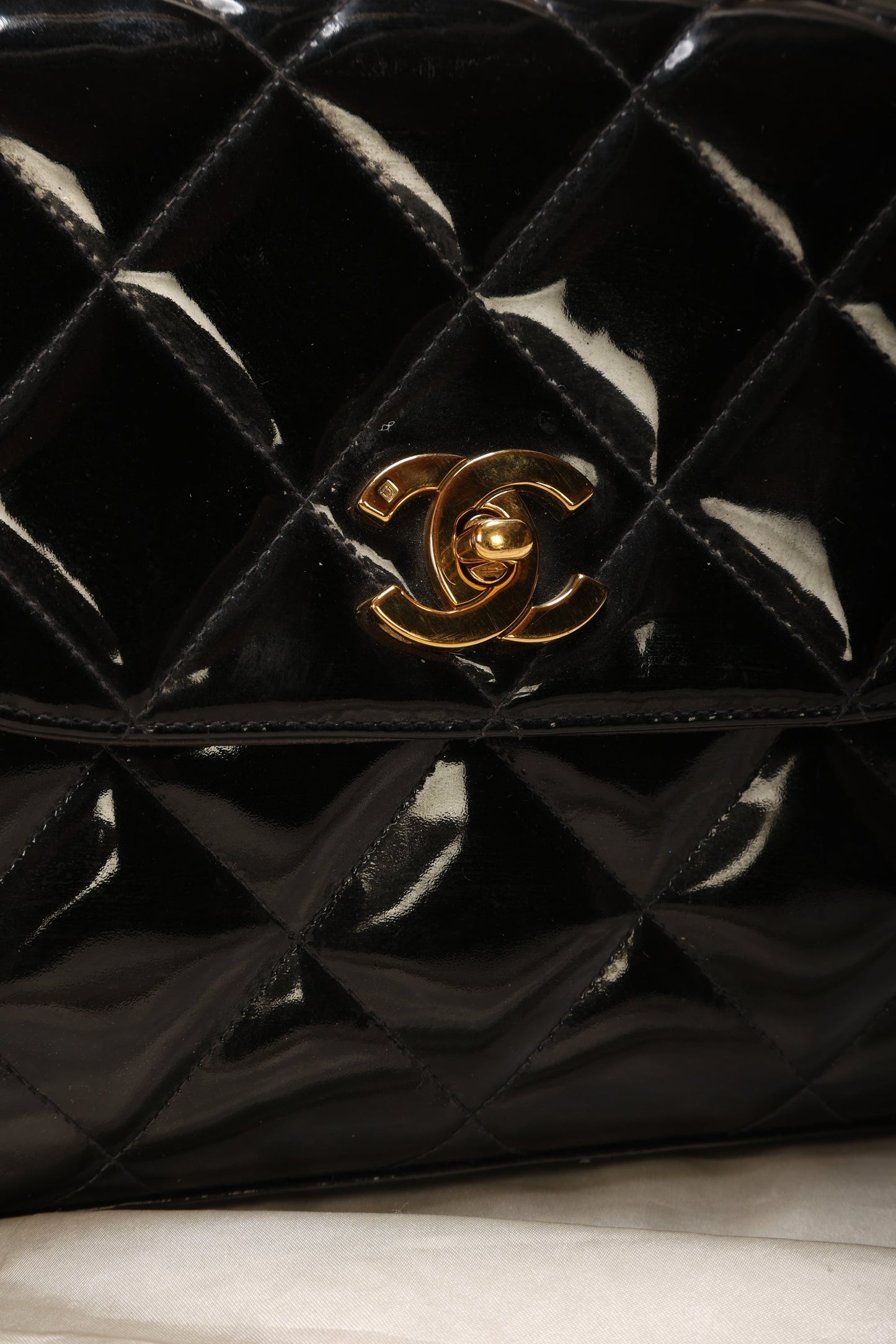 Extremely Rare Chanel Patent Chain Top Handle