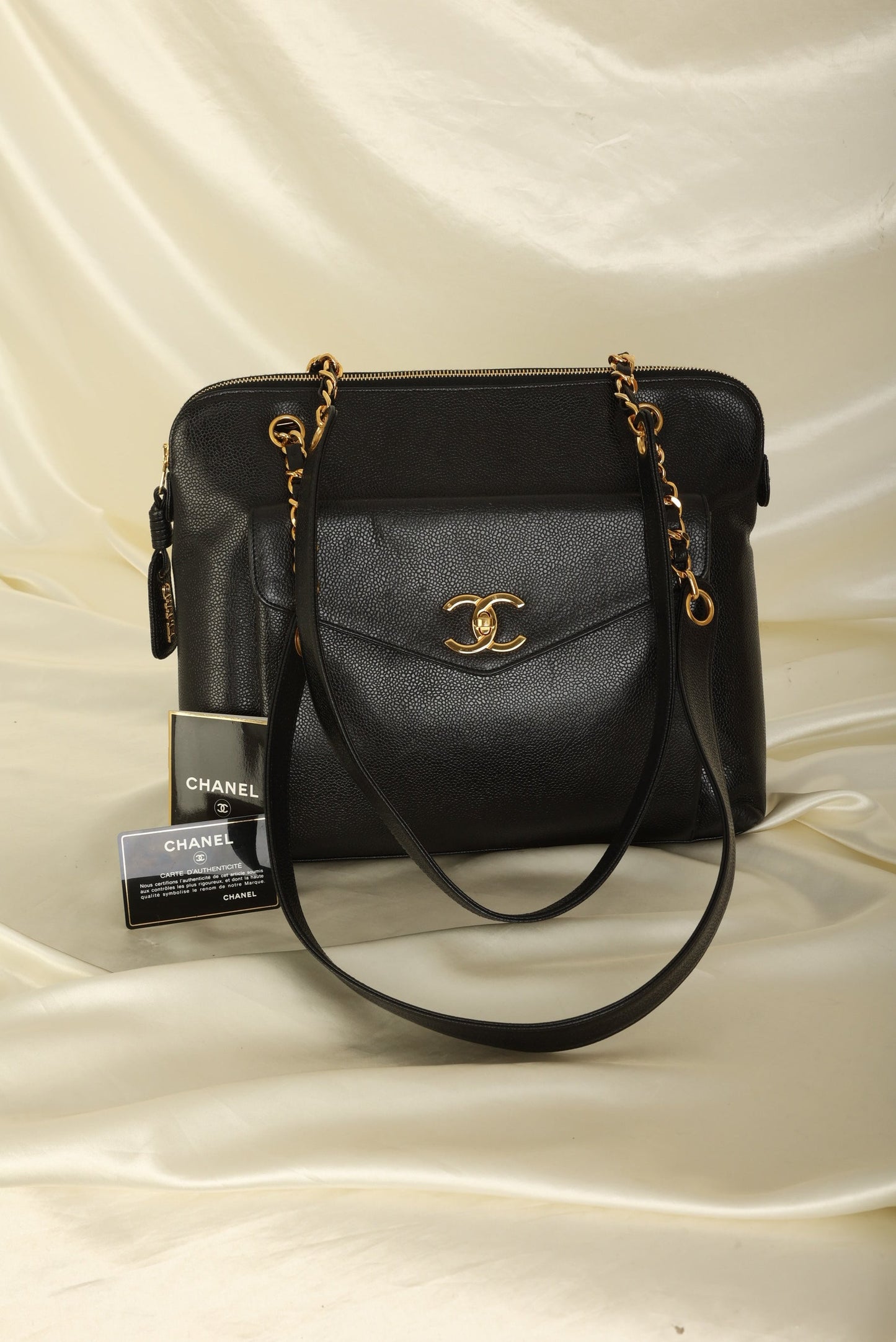 Chanel Caviar Turnlock Tote