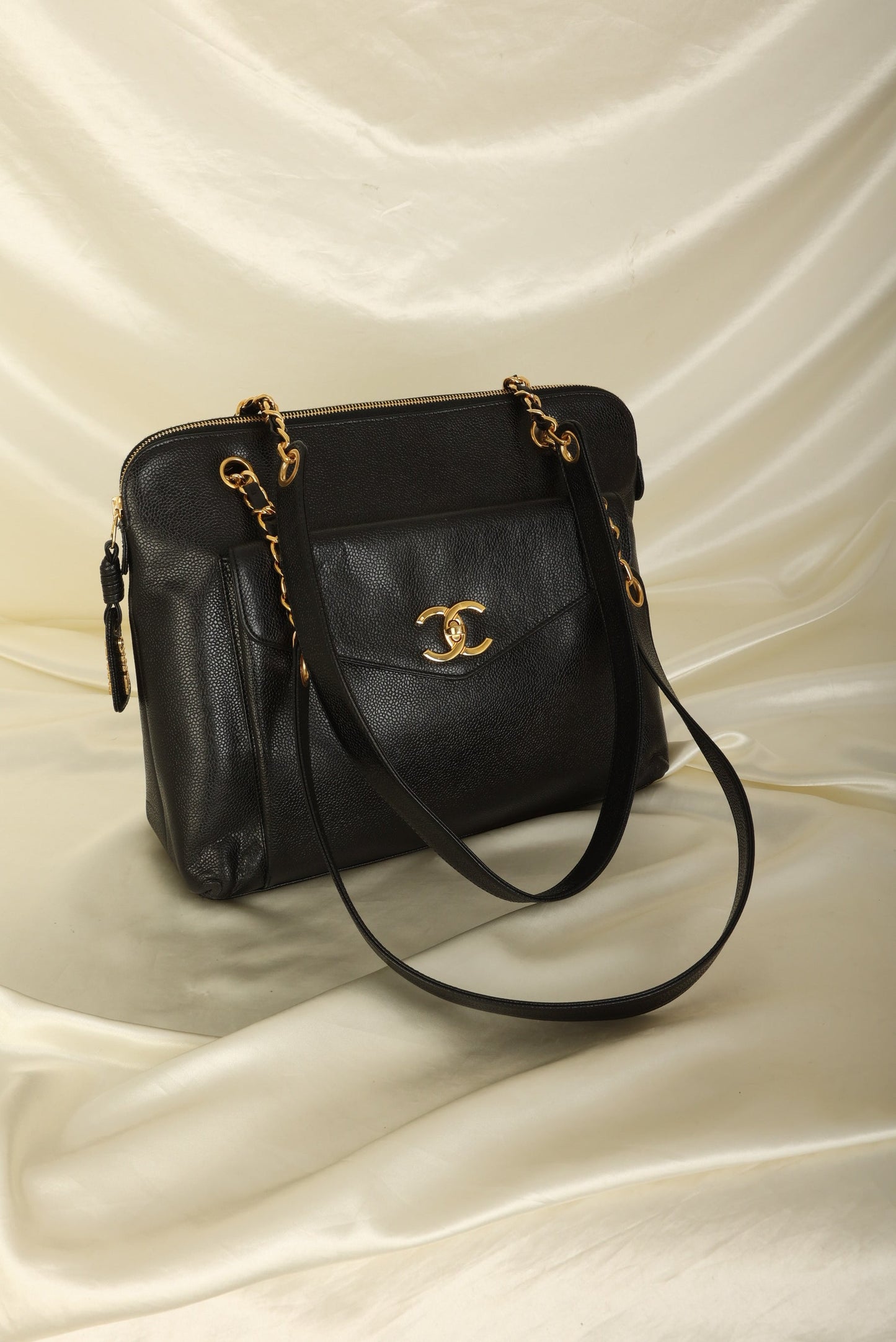 Chanel Caviar Turnlock Tote