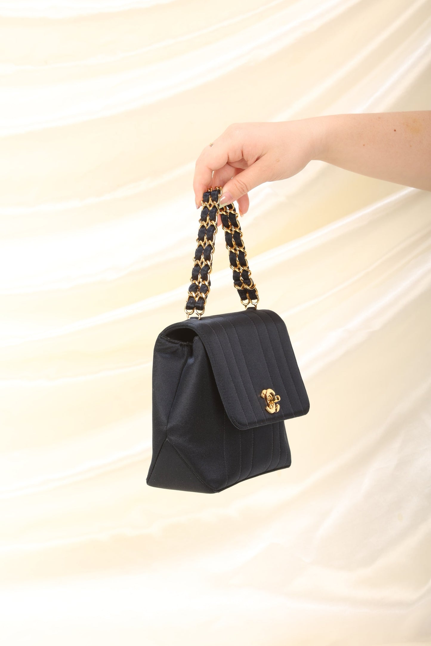 Extremely Rare Chanel Satin Top Handle