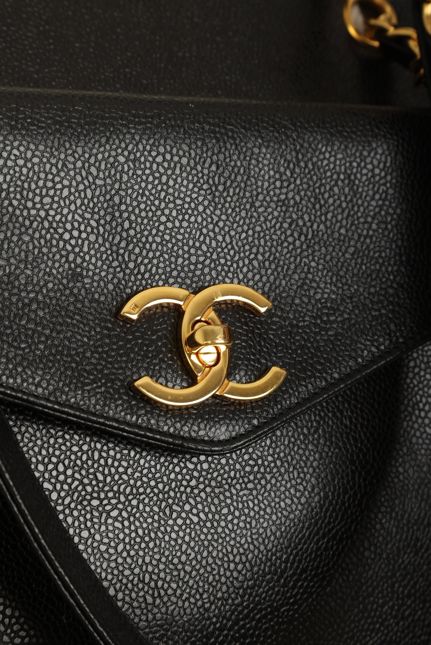 Chanel Caviar Turnlock Tote