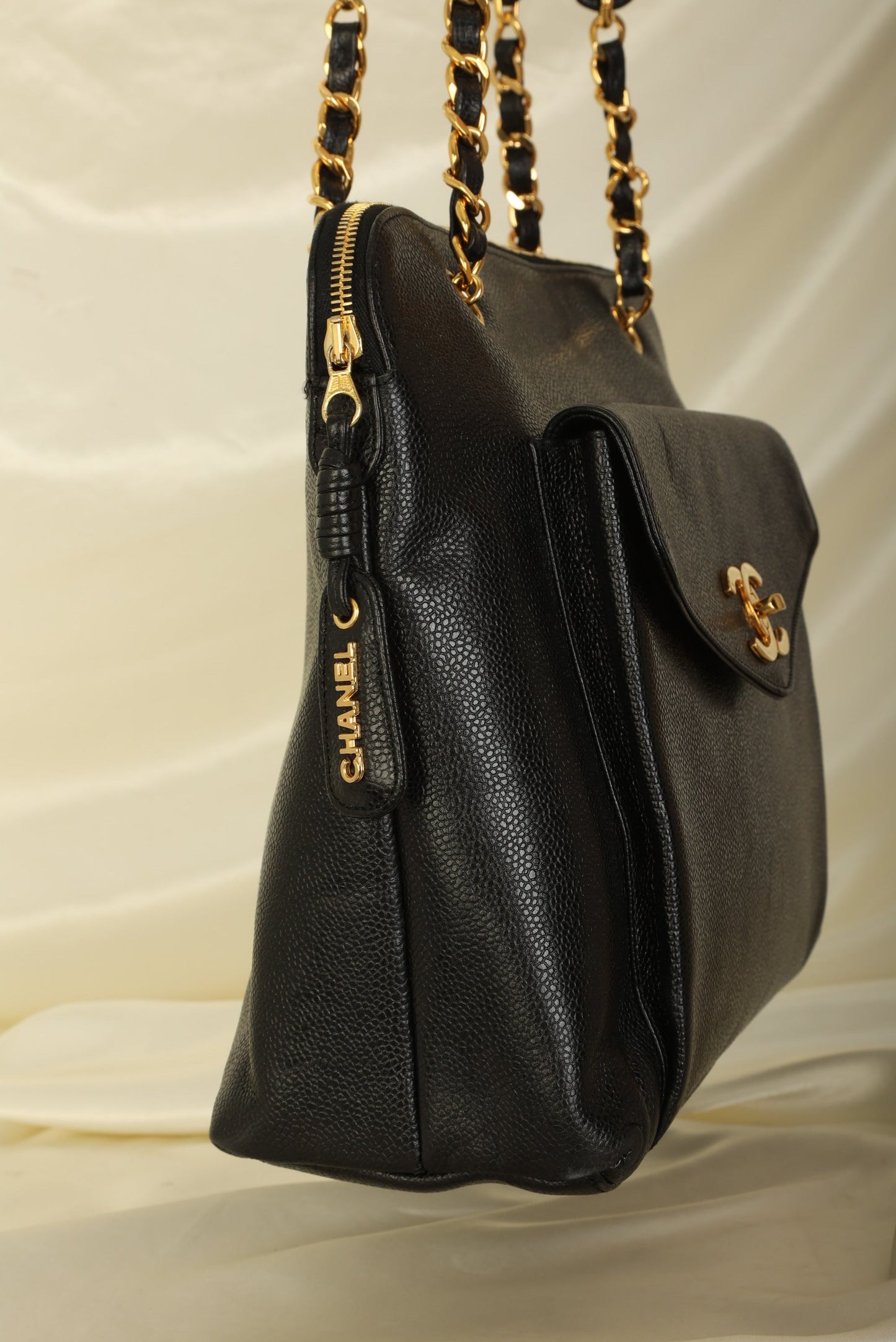 Chanel Caviar Turnlock Tote
