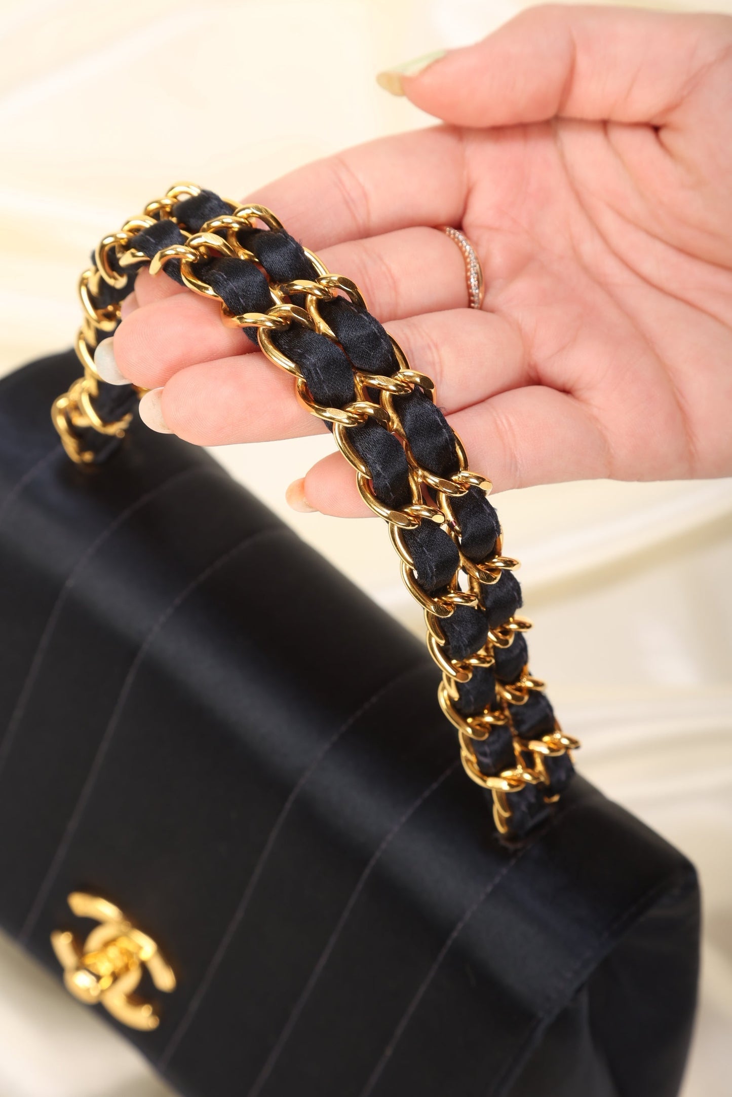 Extremely Rare Chanel Satin Top Handle