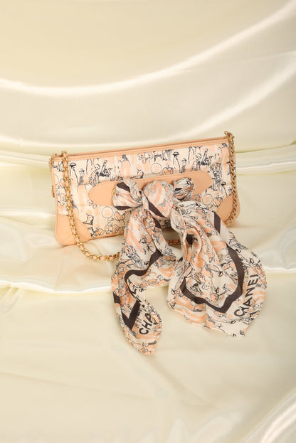 Extremely Rare Chanel Coco Mademoiselle Satin Scarf Pochette