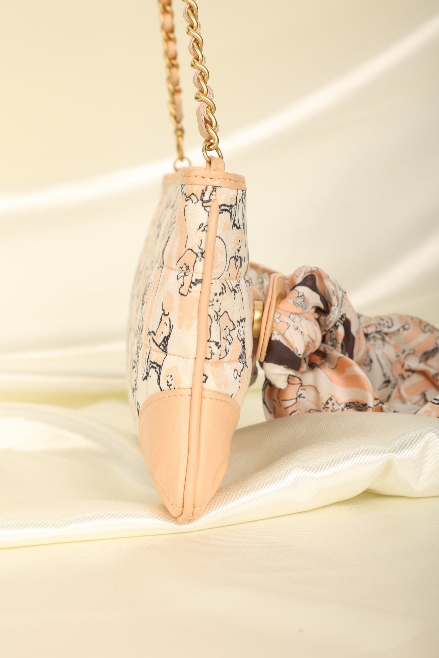 Extremely Rare Chanel Coco Mademoiselle Satin Scarf Pochette