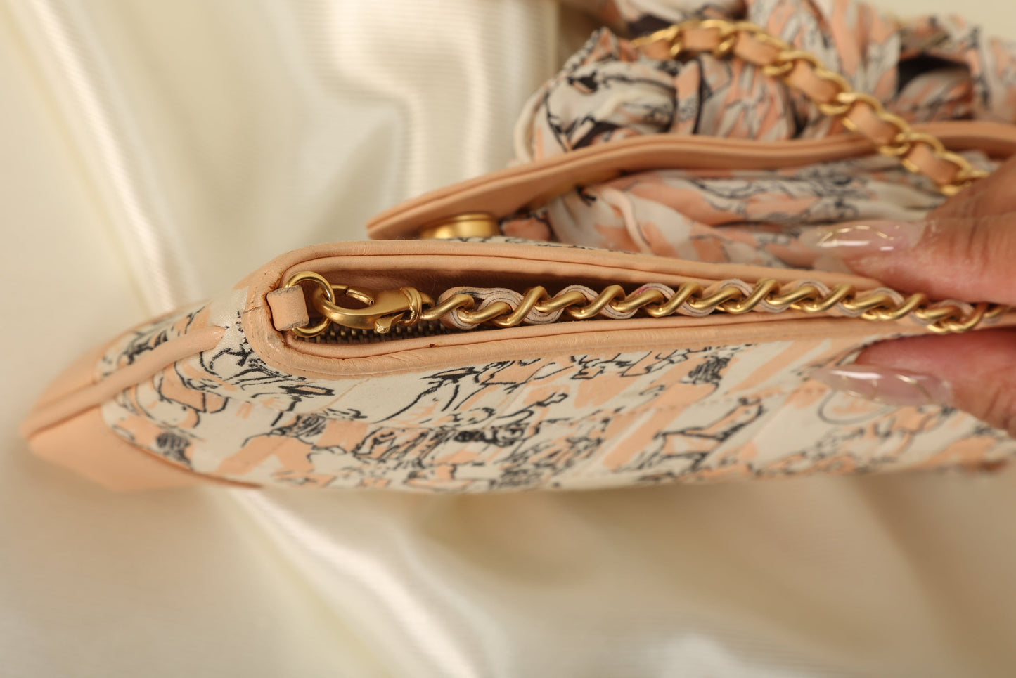 Extremely Rare Chanel Coco Mademoiselle Satin Scarf Pochette