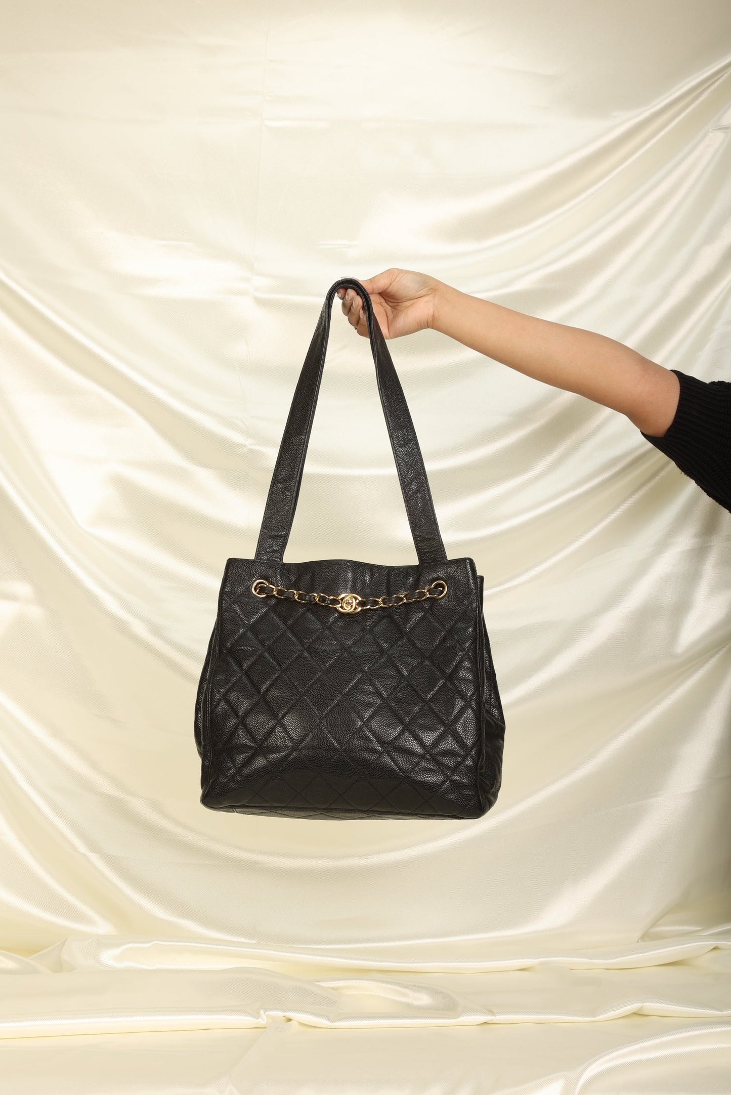Chanel Caviar Turnlock Tote