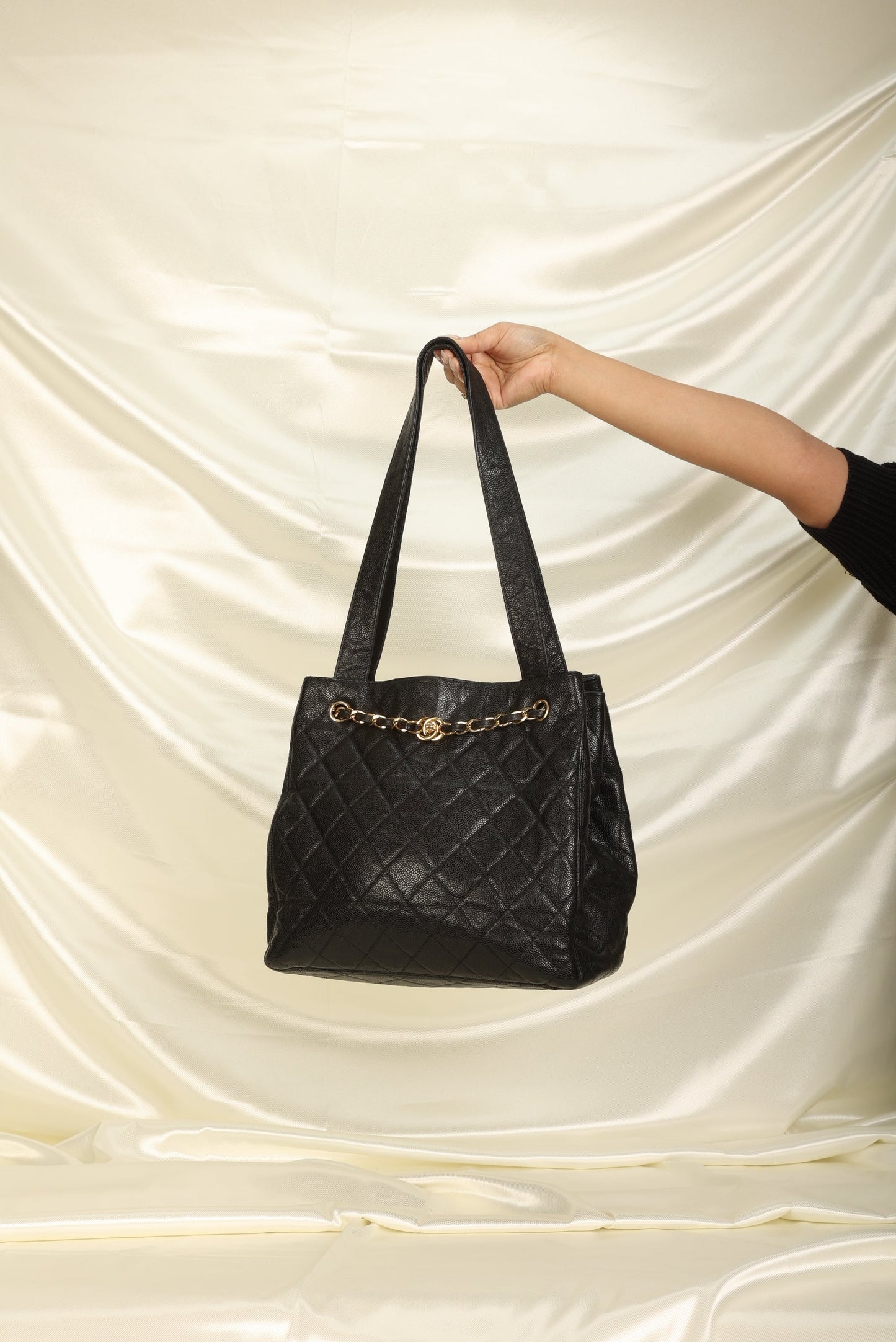 Chanel Caviar Turnlock Tote