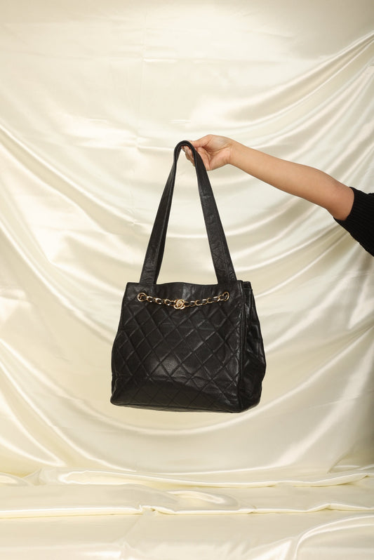 Chanel Caviar Turnlock Tote