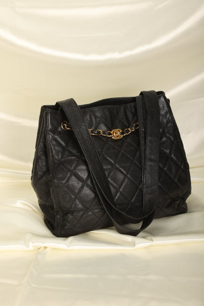 Chanel Caviar Turnlock Tote