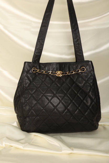Chanel Caviar Turnlock Tote