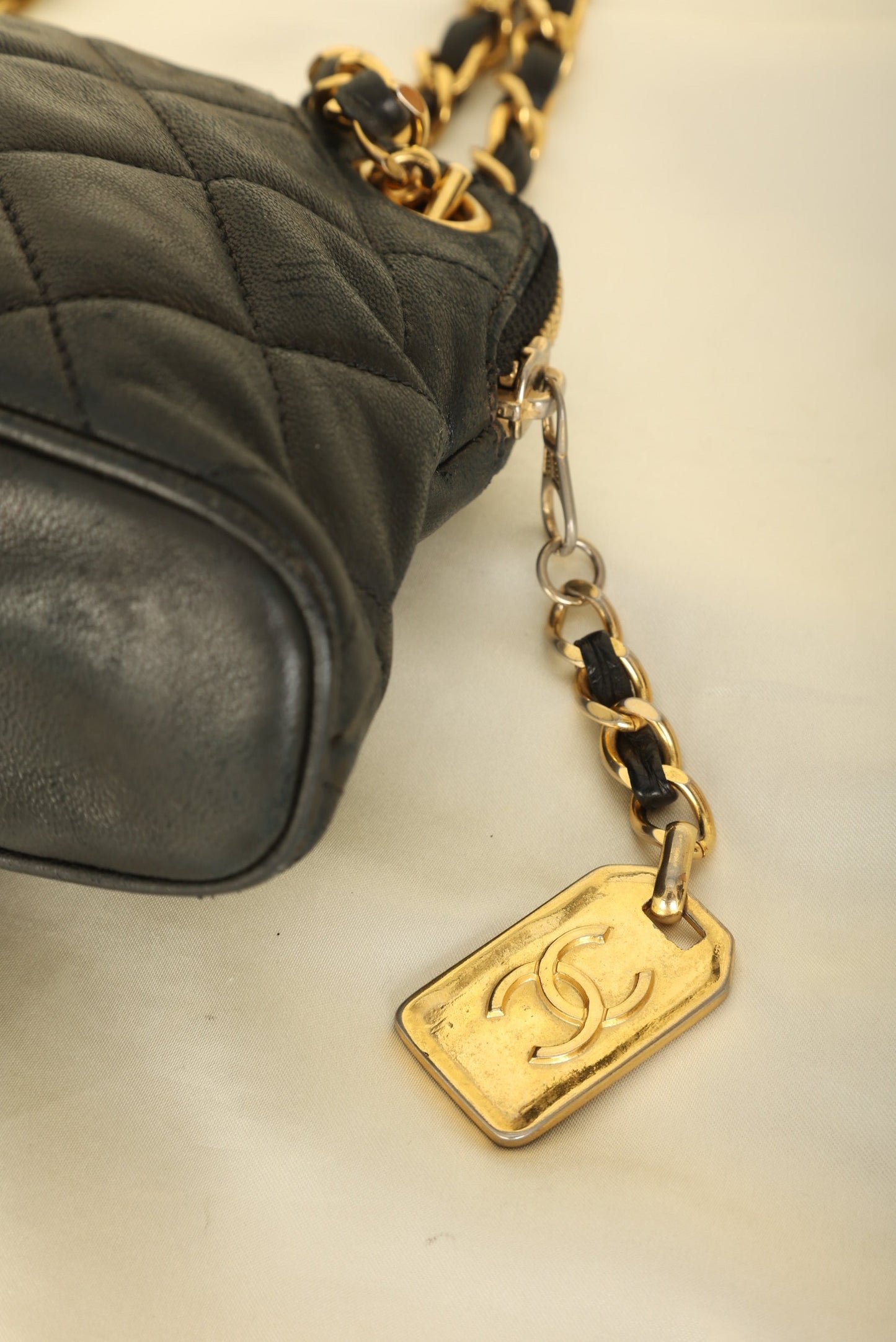 Chanel 1989 Lambskin Mini Zip Tote