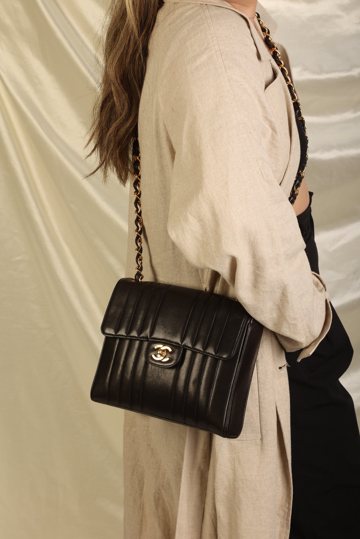 Chanel Vertical Lambskin Square Flap
