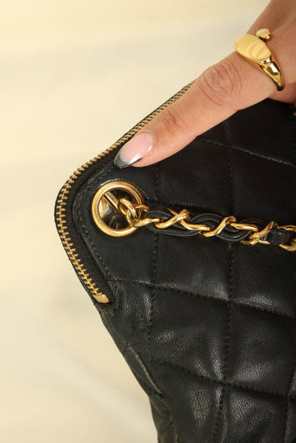 Chanel 1989 Lambskin Mini Zip Tote