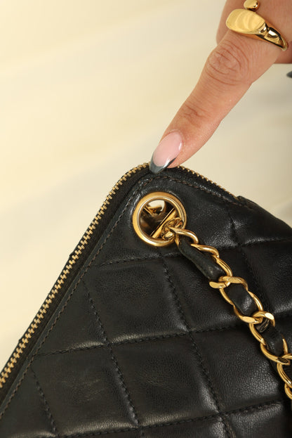 Chanel 1989 Lambskin Mini Zip Tote