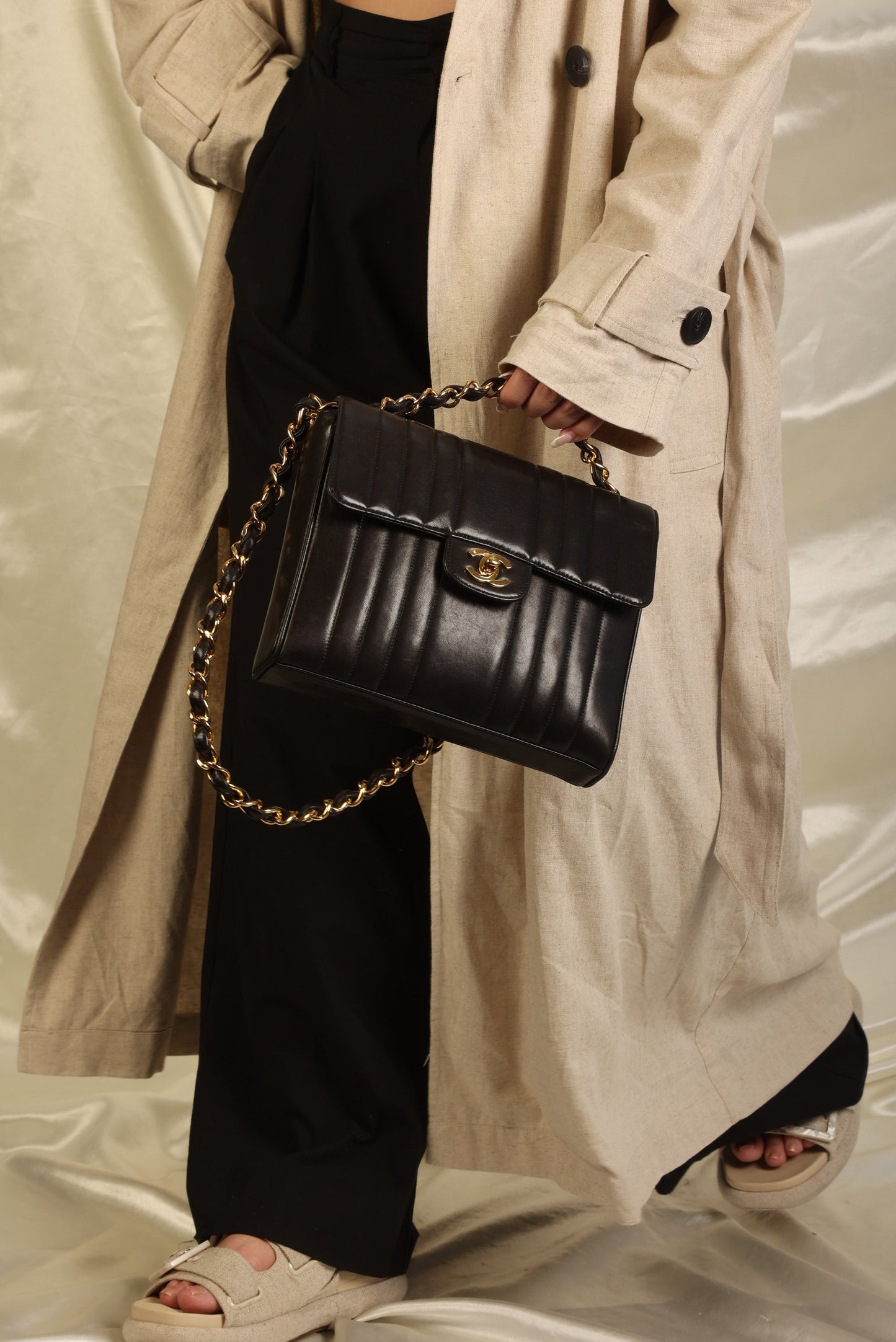 Chanel Vertical Lambskin Square Flap