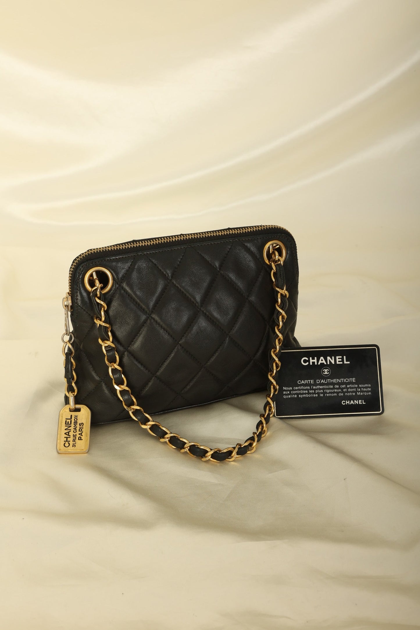Chanel 1989 Lambskin Mini Zip Tote