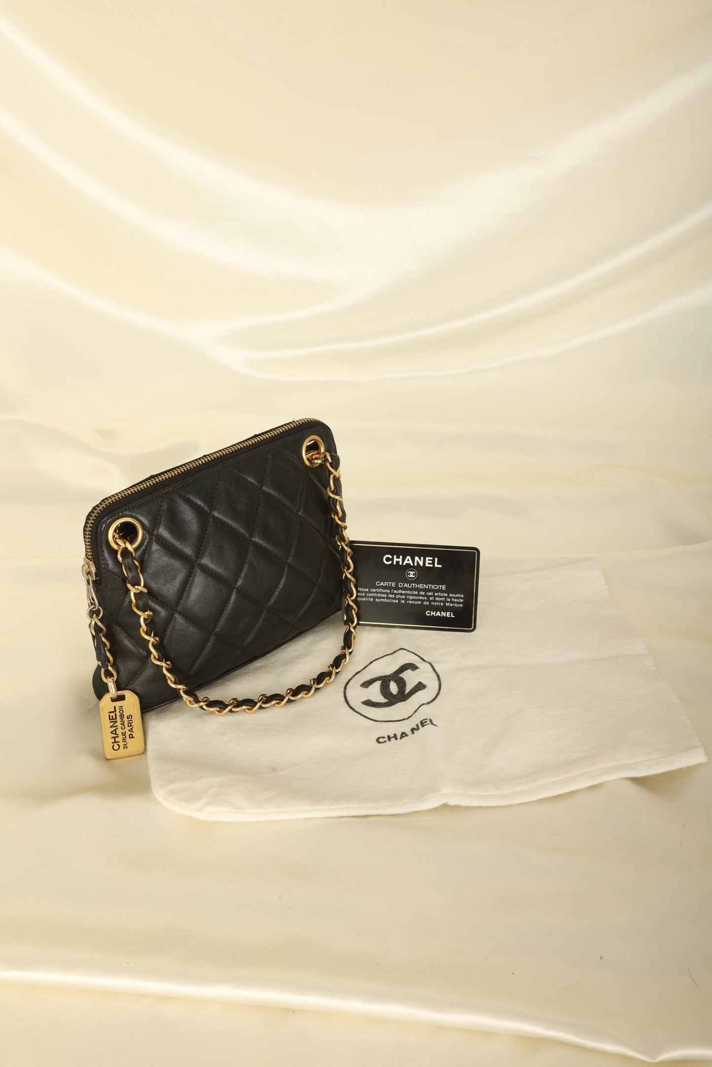 Chanel 1989 Lambskin Mini Zip Tote