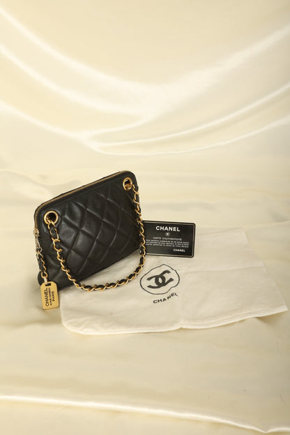 Chanel 1989 Lambskin Mini Zip Tote