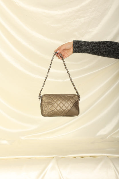 Chanel 2006 Calfskin Metallic Cambon Chain Pochette