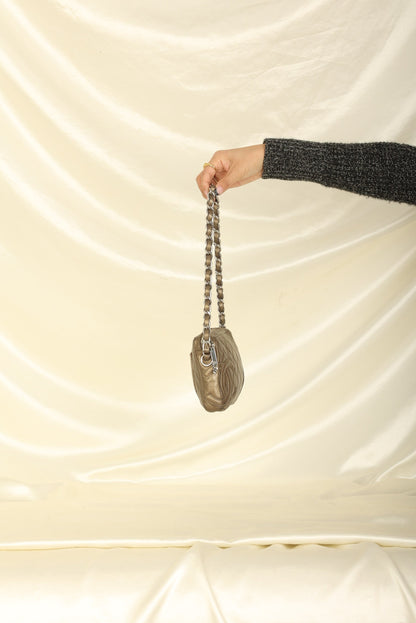 Chanel 2006 Calfskin Metallic Cambon Chain Pochette