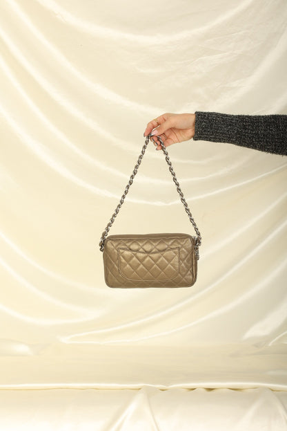 Chanel 2006 Calfskin Metallic Cambon Chain Pochette