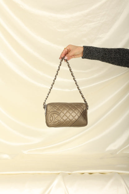 Chanel 2006 Calfskin Metallic Cambon Chain Pochette
