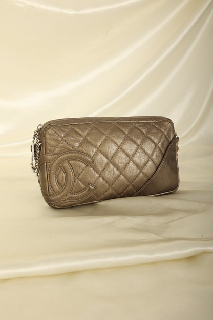 Chanel 2006 Calfskin Metallic Cambon Chain Pochette