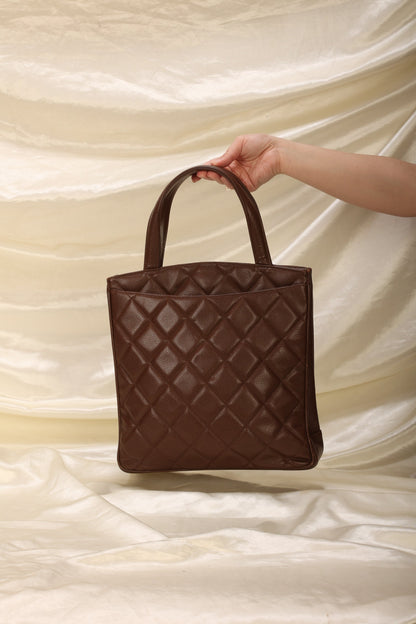 Extremely Rare Chanel Caviar XL Logo Turnlock Tote